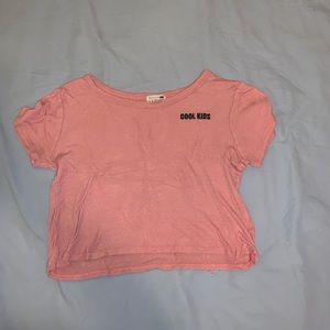 Crop top with “cool kids” embroidered